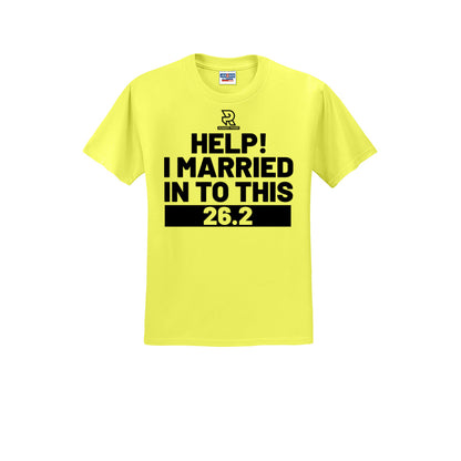 HELP! I MARRIED INTO THIS 26.2 (Black) - Short Sleeve Cotton Tee
