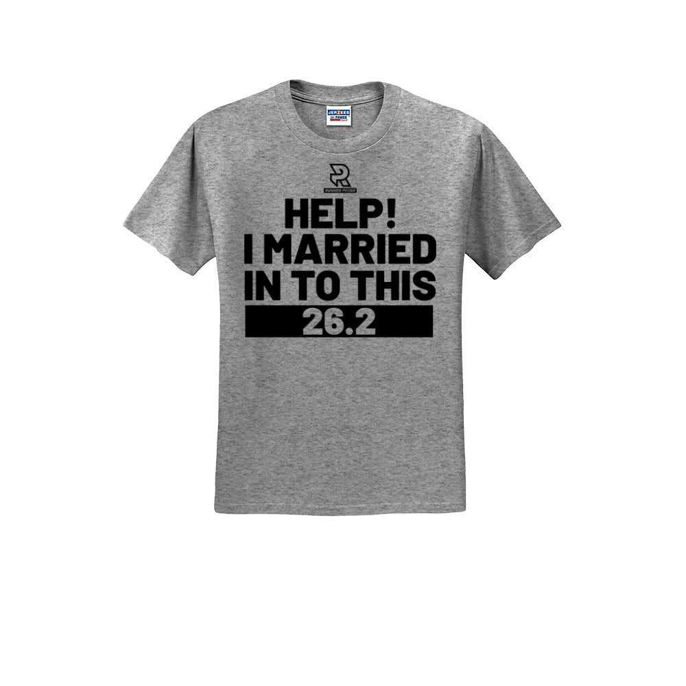 HELP! I MARRIED INTO THIS 26.2 (Black) - Short Sleeve Cotton Tee