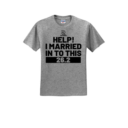 HELP! I MARRIED INTO THIS 26.2 (Black) - Short Sleeve Cotton Tee