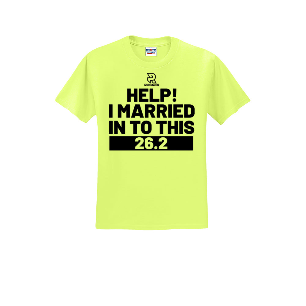 HELP! I MARRIED INTO THIS 26.2 (Black) - Short Sleeve Cotton Tee