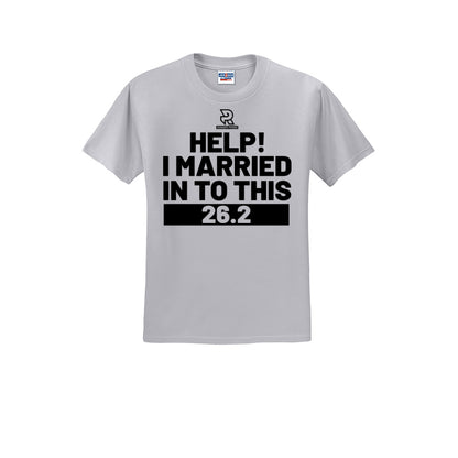 HELP! I MARRIED INTO THIS 26.2 (Black) - Short Sleeve Cotton Tee