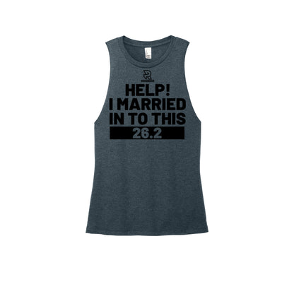 HELP! I MARRIED INTO THIS 26.2 (Black) - Womens Perfect Tri Muscle Tank