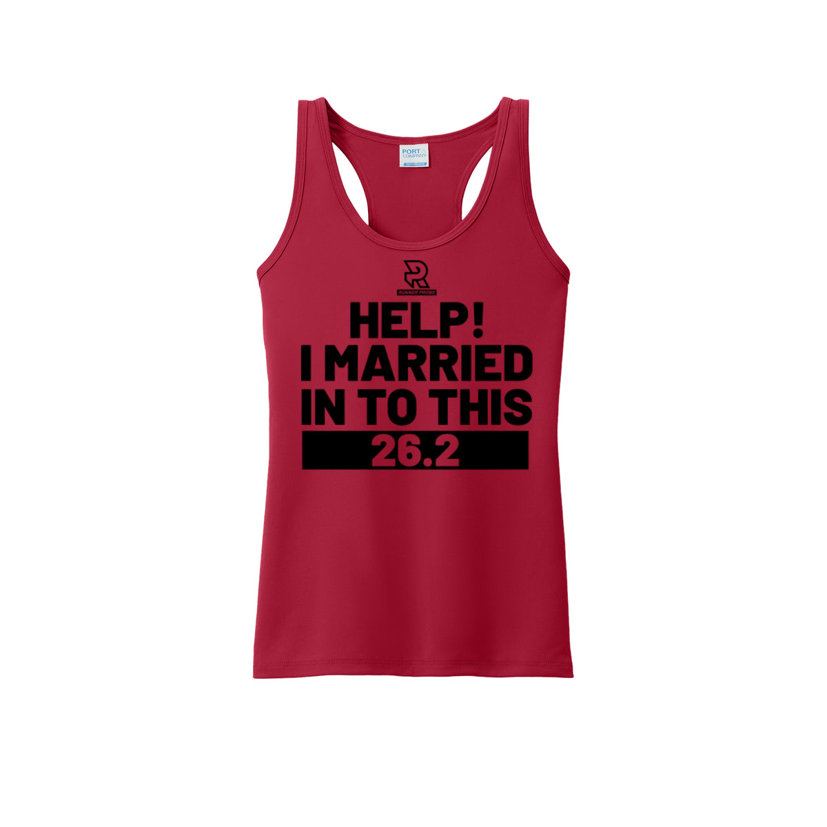 HELP! I MARRIED INTO THIS 26.2 (Black) - Womens Performance Tank