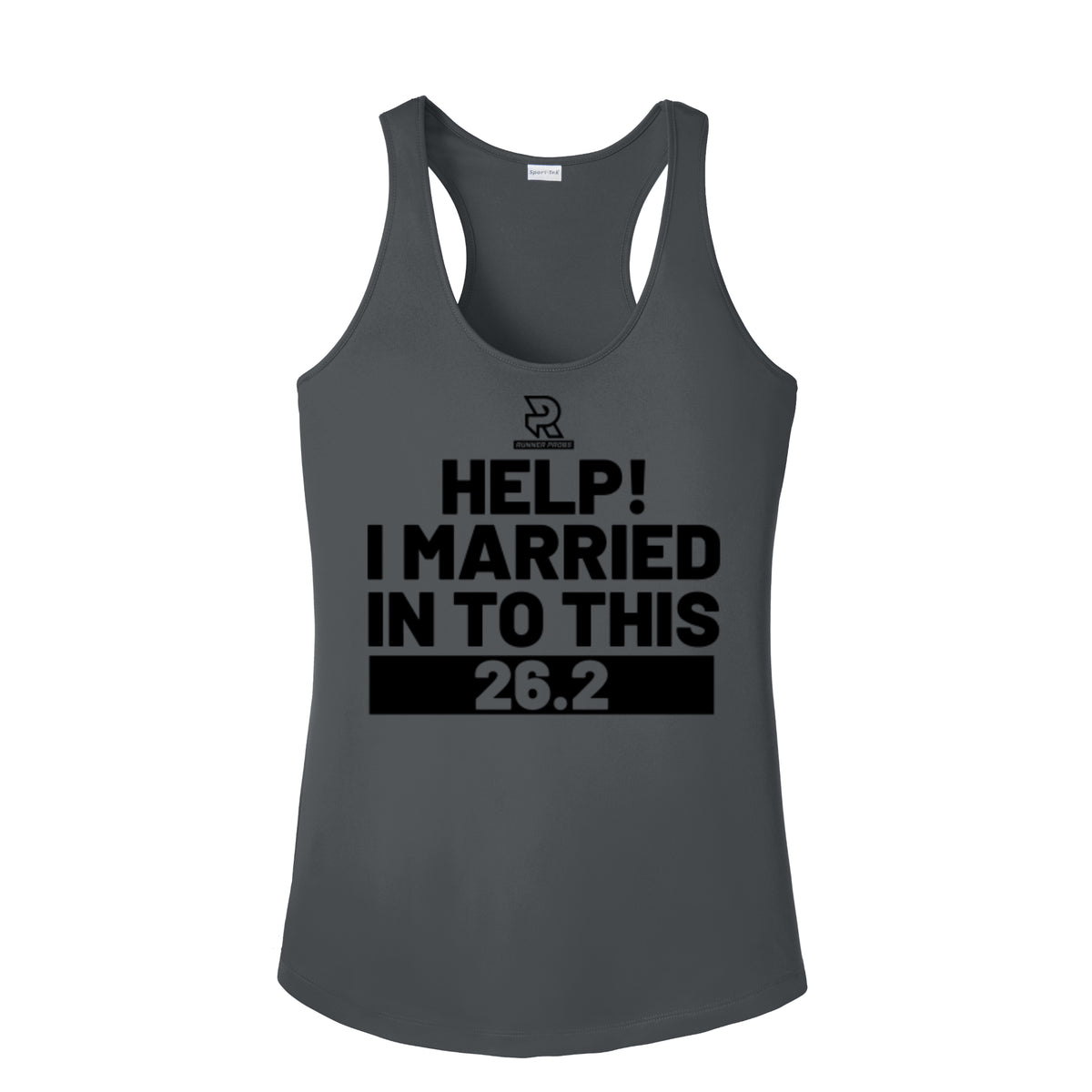 HELP! I MARRIED INTO THIS 26.2 (Black) - Womens Competitor Racerback Tank