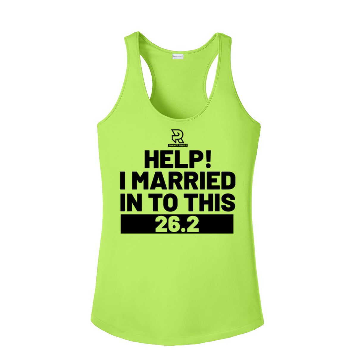 HELP! I MARRIED INTO THIS 26.2 (Black) - Womens Competitor Racerback Tank