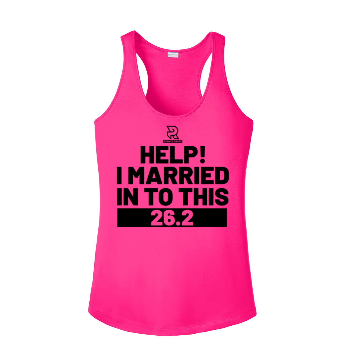 HELP! I MARRIED INTO THIS 26.2 (Black) - Womens Competitor Racerback Tank