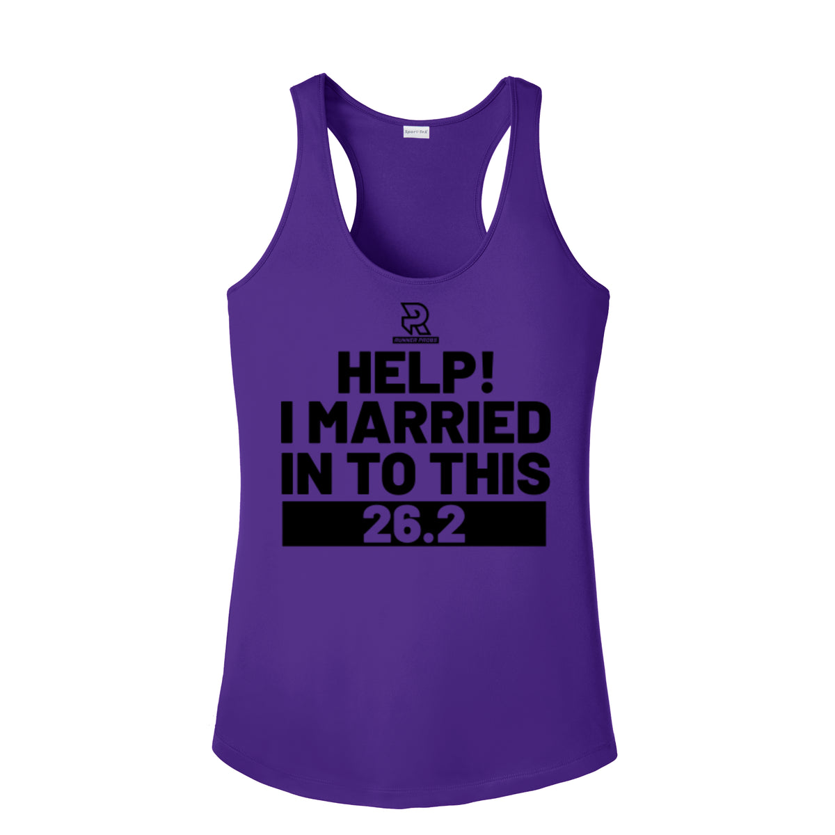 HELP! I MARRIED INTO THIS 26.2 (Black) - Womens Competitor Racerback Tank