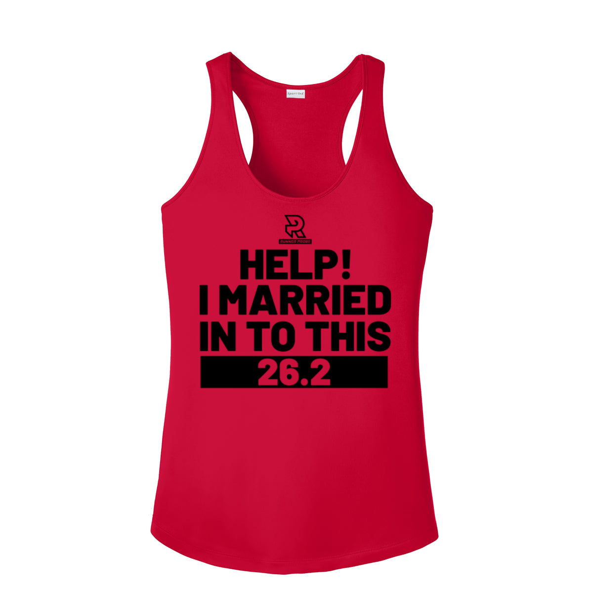 HELP! I MARRIED INTO THIS 26.2 (Black) - Womens Competitor Racerback Tank