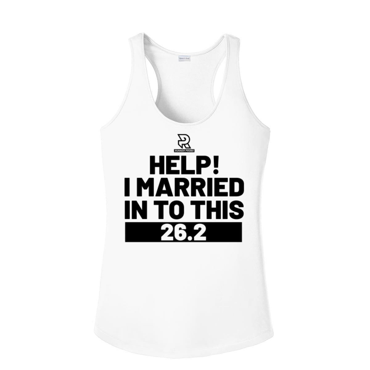 HELP! I MARRIED INTO THIS 26.2 (Black) - Womens Competitor Racerback Tank