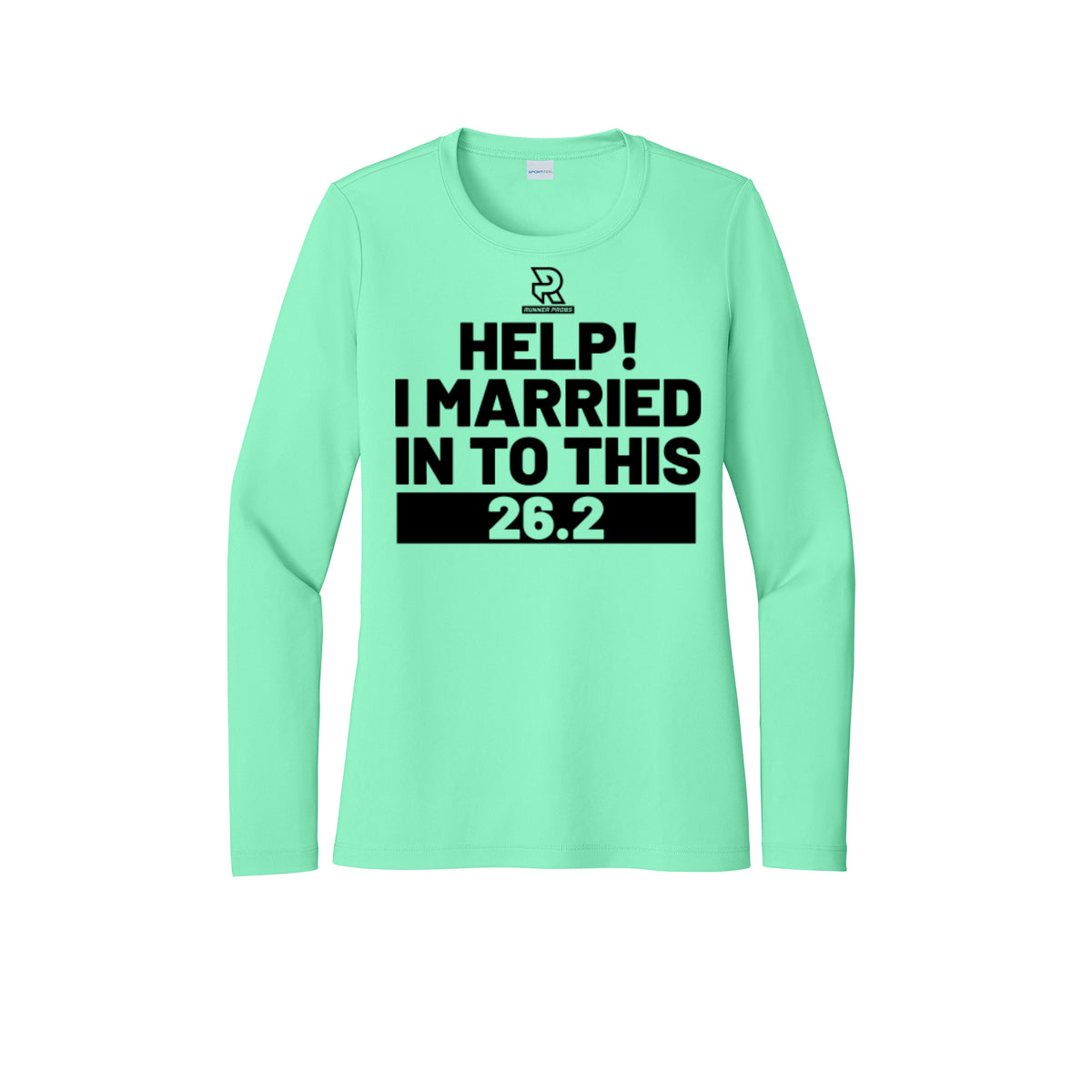 HELP! I MARRIED INTO THIS 26.2 (Black) - Womens Pro Long Sleeve Performance Tee