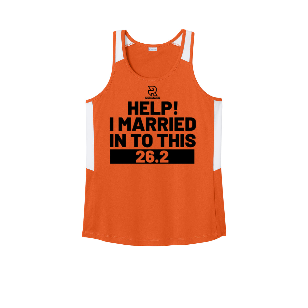 HELP! I MARRIED INTO THIS 26.2 (Black) - Womens Club Track Tank