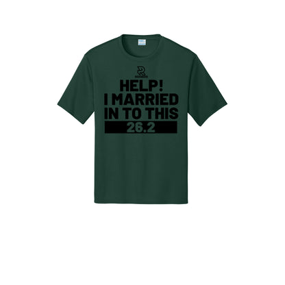 HELP! I MARRIED INTO THIS 26.2 (Black) - Short Sleeve Performance Tee