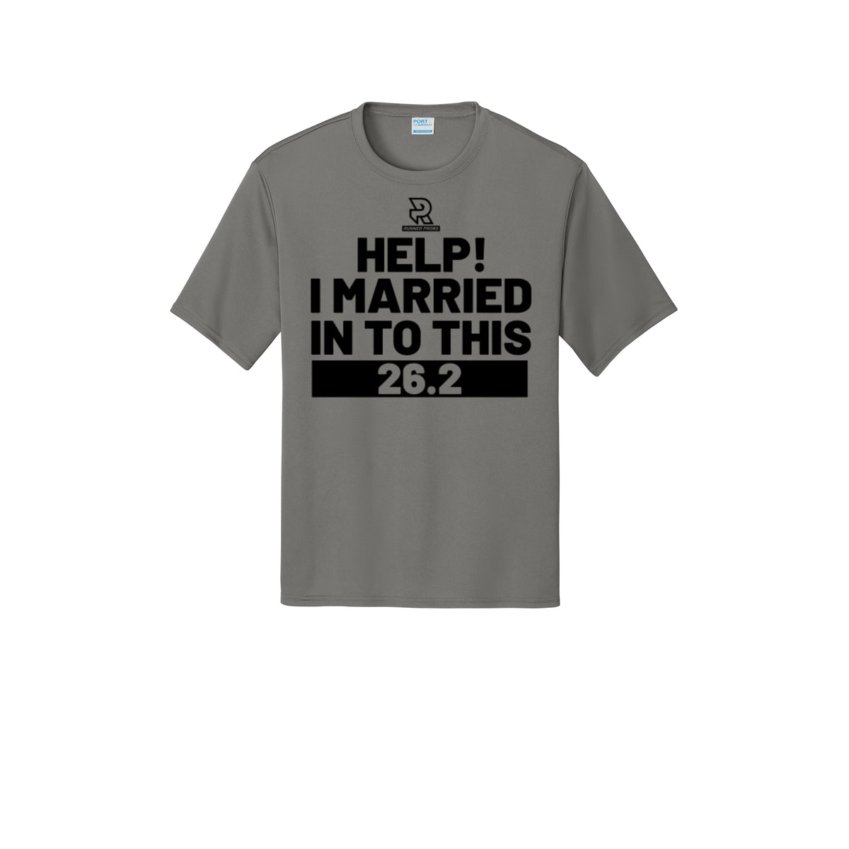 HELP! I MARRIED INTO THIS 26.2 (Black) - Short Sleeve Performance Tee