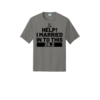 HELP! I MARRIED INTO THIS 26.2 (Black) - Short Sleeve Performance Tee