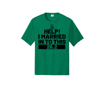 HELP! I MARRIED INTO THIS 26.2 (Black) - Short Sleeve Performance Tee