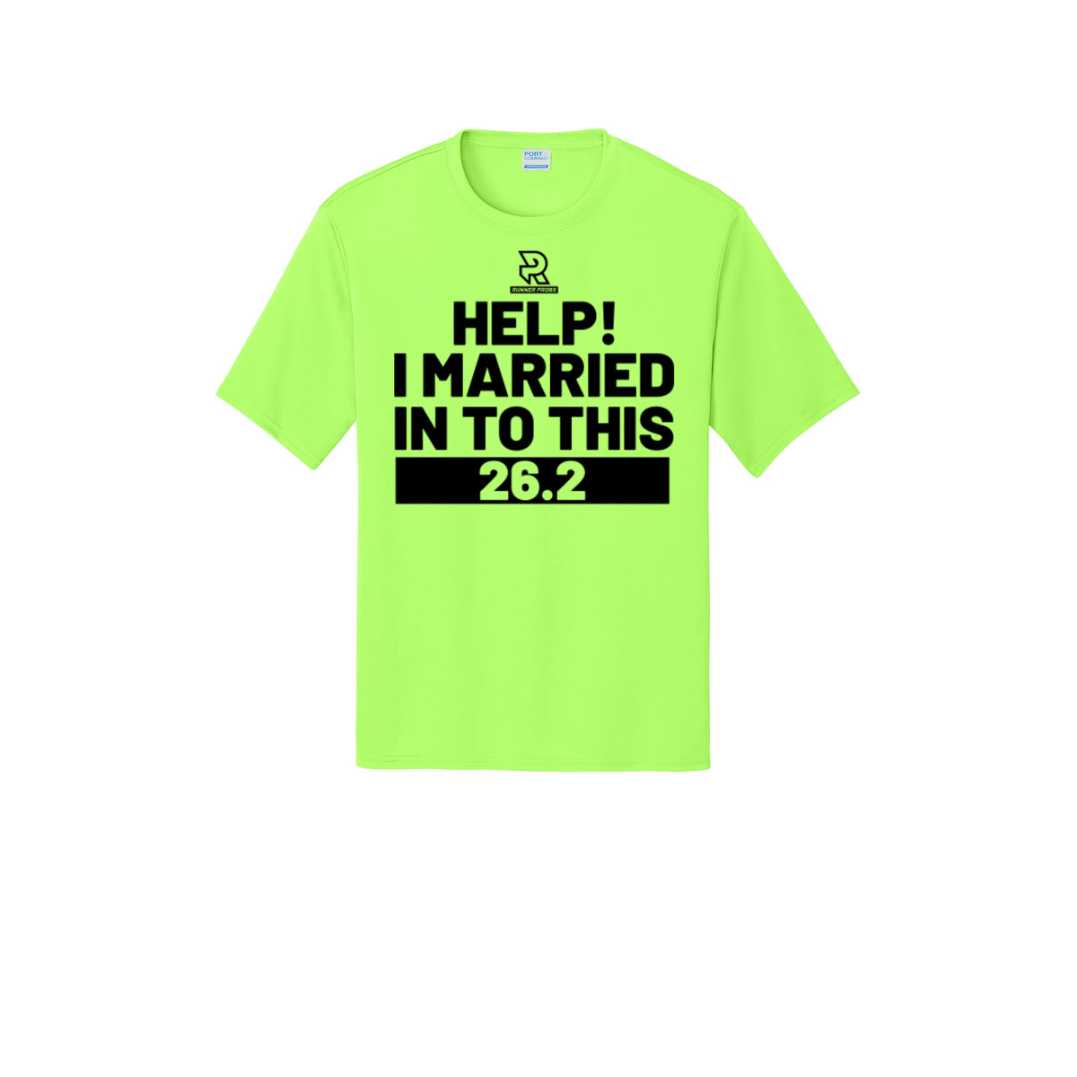 HELP! I MARRIED INTO THIS 26.2 (Black) - Short Sleeve Performance Tee