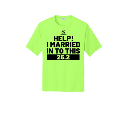 HELP! I MARRIED INTO THIS 26.2 (Black) - Short Sleeve Performance Tee