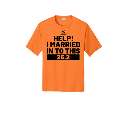 HELP! I MARRIED INTO THIS 26.2 (Black) - Short Sleeve Performance Tee