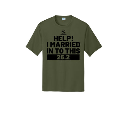 HELP! I MARRIED INTO THIS 26.2 (Black) - Short Sleeve Performance Tee