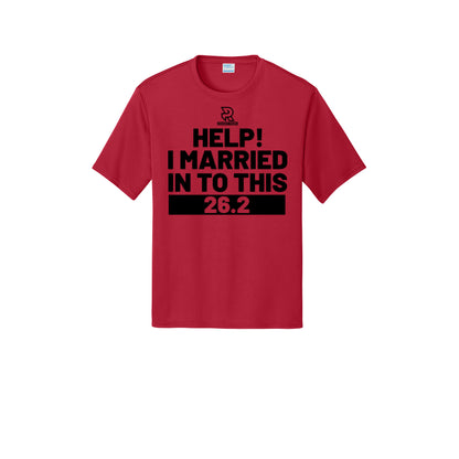 HELP! I MARRIED INTO THIS 26.2 (Black) - Short Sleeve Performance Tee