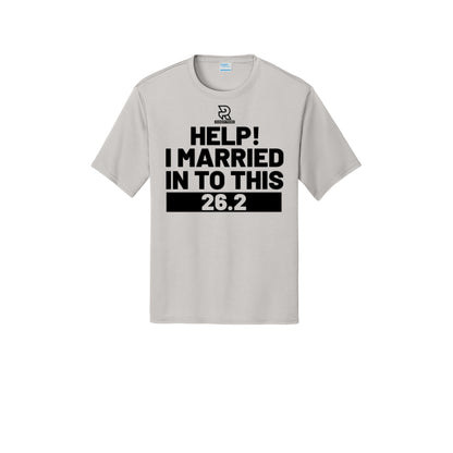 HELP! I MARRIED INTO THIS 26.2 (Black) - Short Sleeve Performance Tee