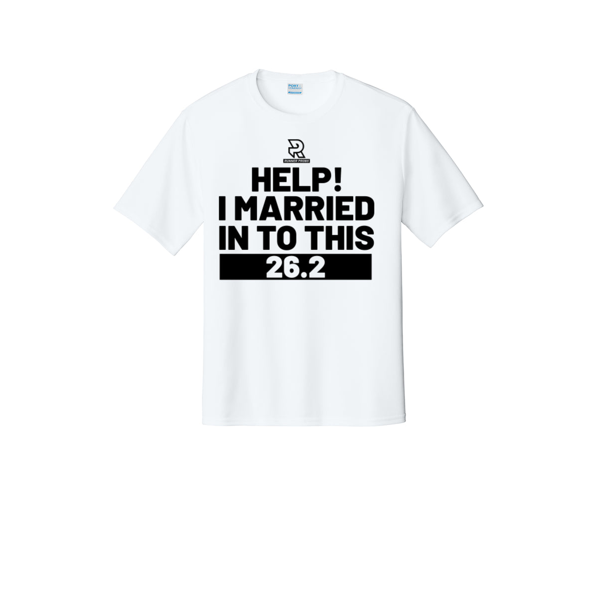 HELP! I MARRIED INTO THIS 26.2 (Black) - Short Sleeve Performance Tee