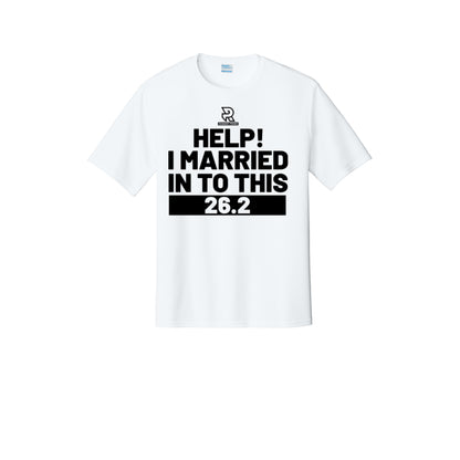 HELP! I MARRIED INTO THIS 26.2 (Black) - Short Sleeve Performance Tee