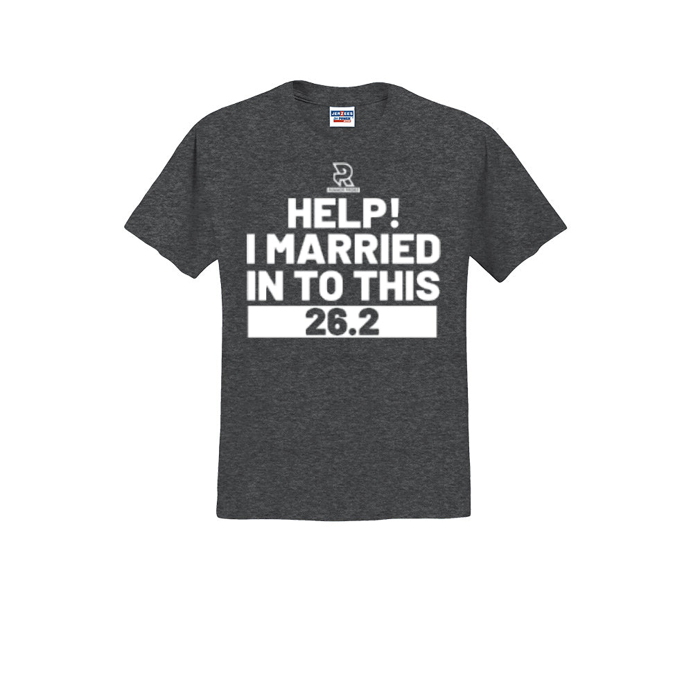 HELP! I MARRIED INTO THIS 26.2 (White) - Short Sleeve Cotton Tee