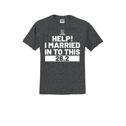 HELP! I MARRIED INTO THIS 26.2 (White) - Short Sleeve Cotton Tee