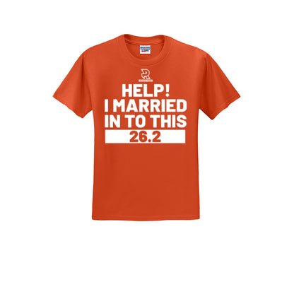 HELP! I MARRIED INTO THIS 26.2 (White) - Short Sleeve Cotton Tee