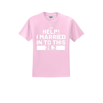 HELP! I MARRIED INTO THIS 26.2 (White) - Short Sleeve Cotton Tee