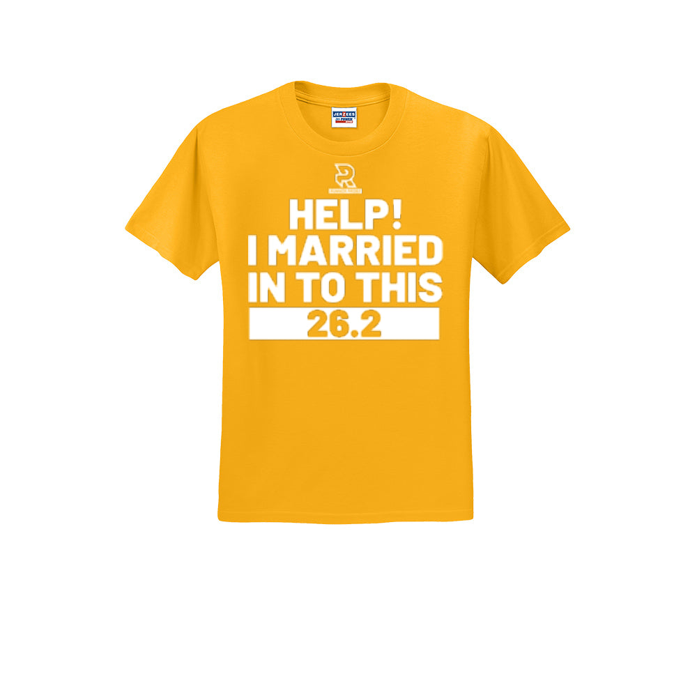 HELP! I MARRIED INTO THIS 26.2 (White) - Short Sleeve Cotton Tee