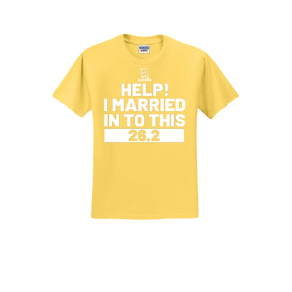 HELP! I MARRIED INTO THIS 26.2 (White) - Short Sleeve Cotton Tee
