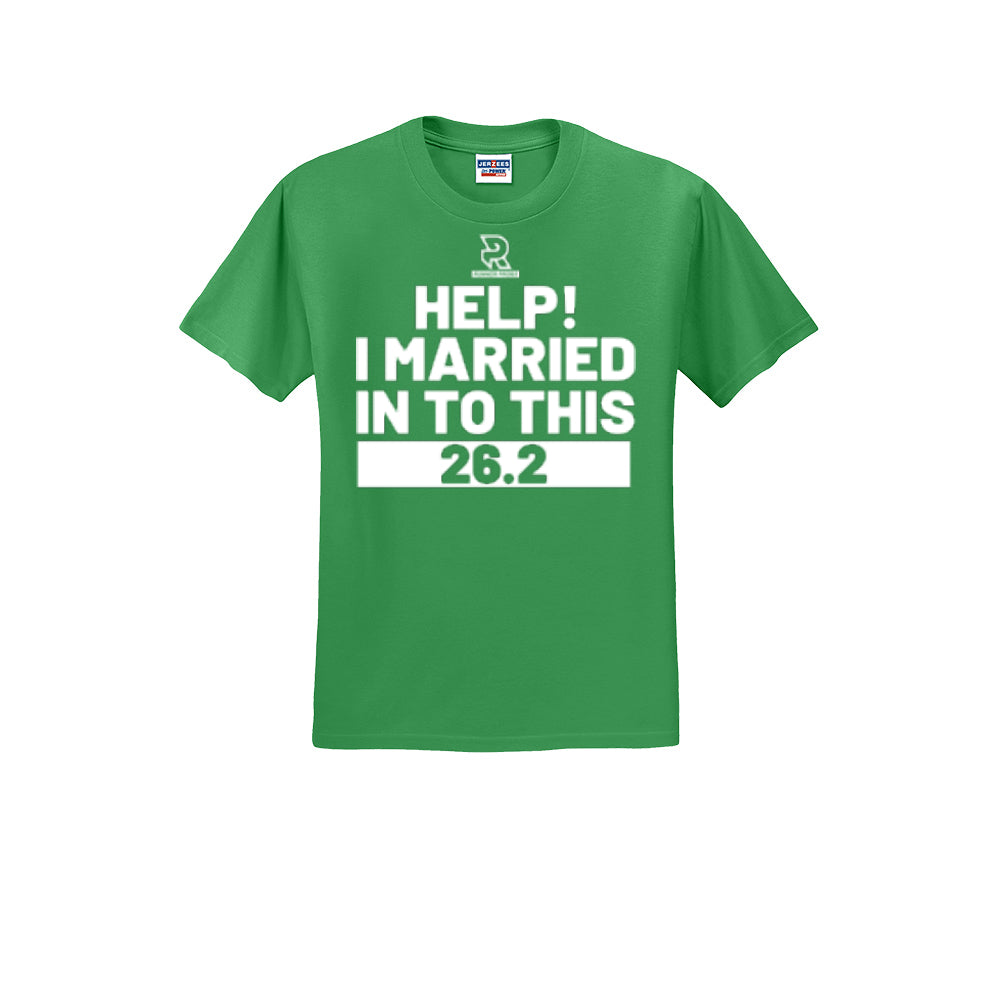 HELP! I MARRIED INTO THIS 26.2 (White) - Short Sleeve Cotton Tee