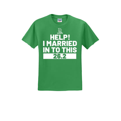 HELP! I MARRIED INTO THIS 26.2 (White) - Short Sleeve Cotton Tee