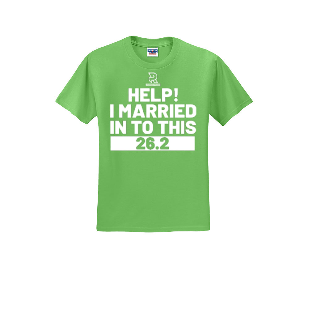 HELP! I MARRIED INTO THIS 26.2 (White) - Short Sleeve Cotton Tee