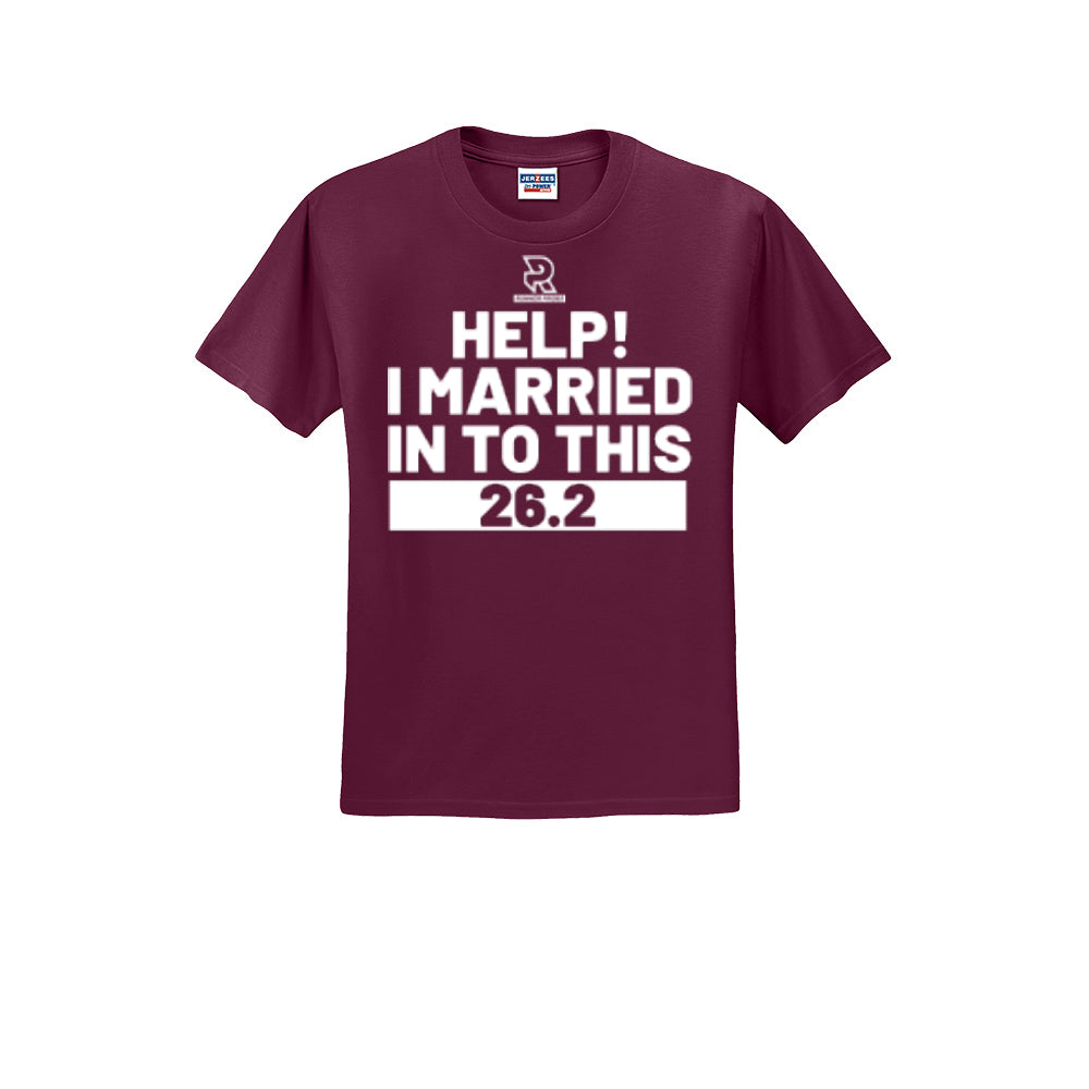 HELP! I MARRIED INTO THIS 26.2 (White) - Short Sleeve Cotton Tee