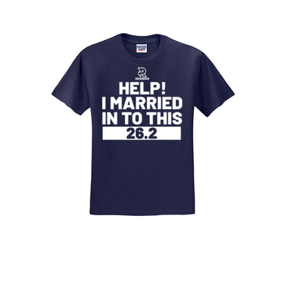HELP! I MARRIED INTO THIS 26.2 (White) - Short Sleeve Cotton Tee