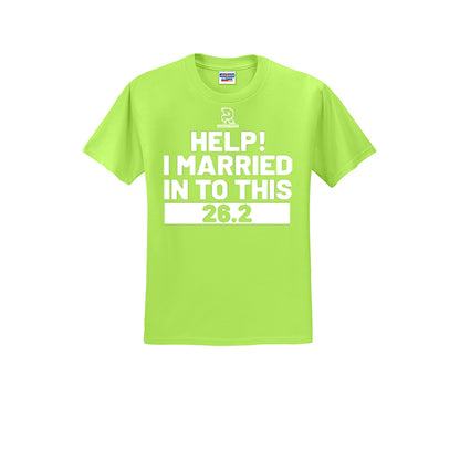 HELP! I MARRIED INTO THIS 26.2 (White) - Short Sleeve Cotton Tee