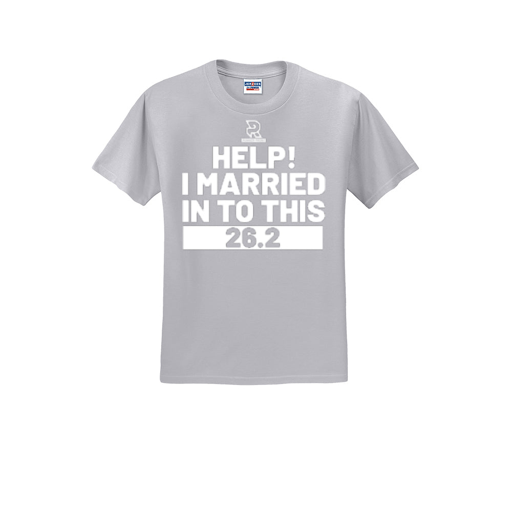 HELP! I MARRIED INTO THIS 26.2 (White) - Short Sleeve Cotton Tee