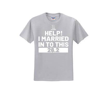 HELP! I MARRIED INTO THIS 26.2 (White) - Short Sleeve Cotton Tee