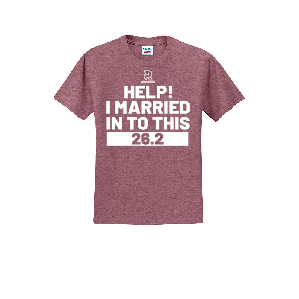 HELP! I MARRIED INTO THIS 26.2 (White) - Short Sleeve Cotton Tee
