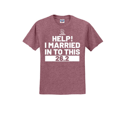 HELP! I MARRIED INTO THIS 26.2 (White) - Short Sleeve Cotton Tee