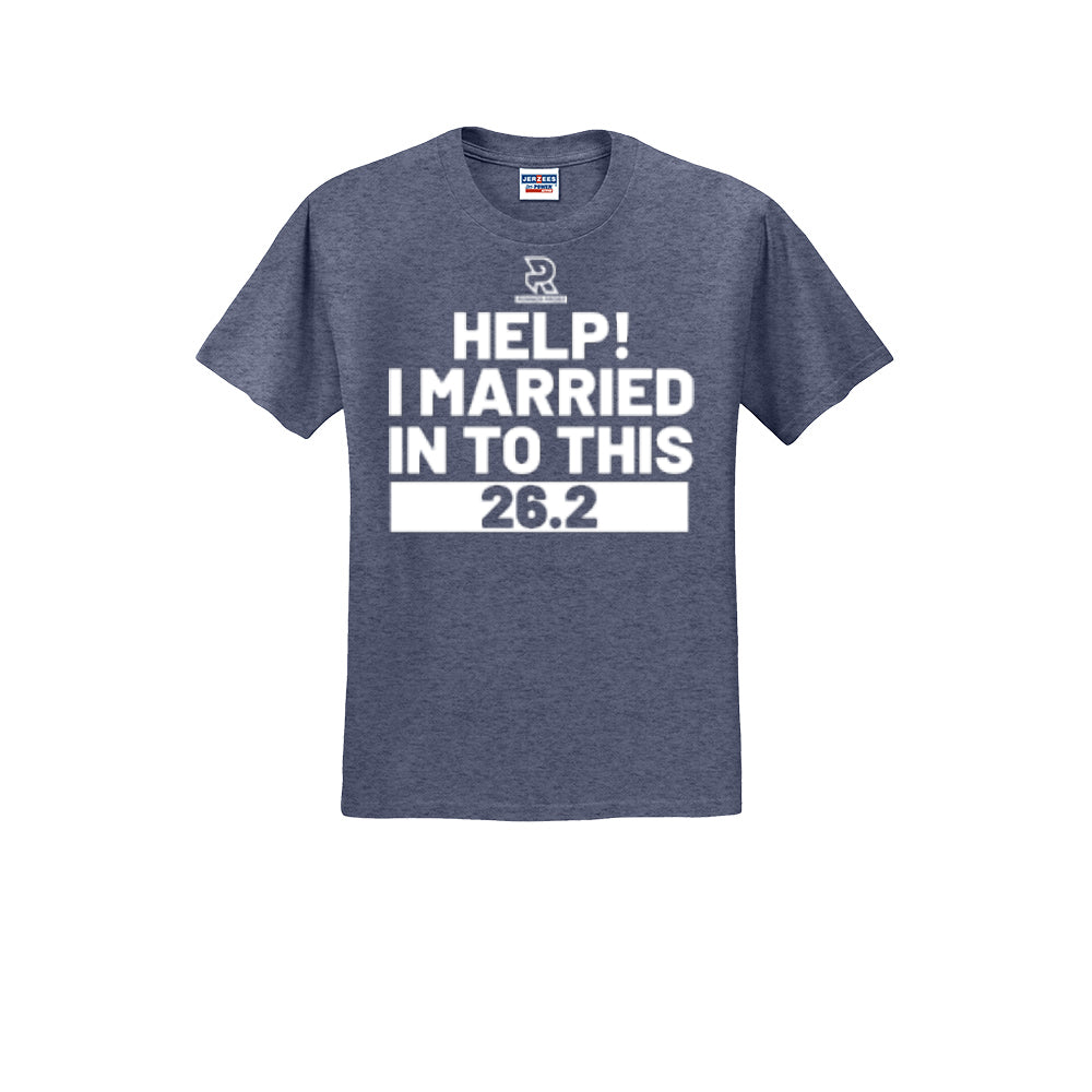 HELP! I MARRIED INTO THIS 26.2 (White) - Short Sleeve Cotton Tee