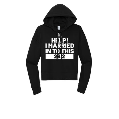 HELP! I MARRIED INTO THIS 26.2 (White) - Womens Fleece Hoodie