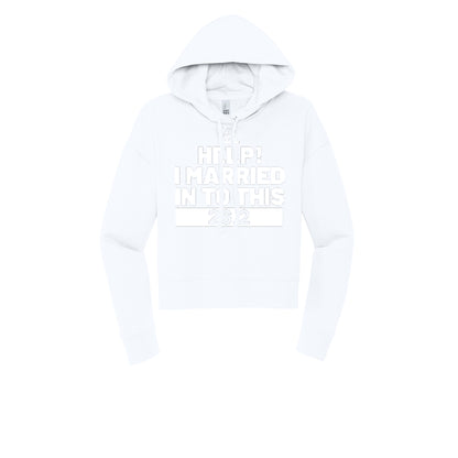 HELP! I MARRIED INTO THIS 26.2 (White) - Womens Fleece Hoodie