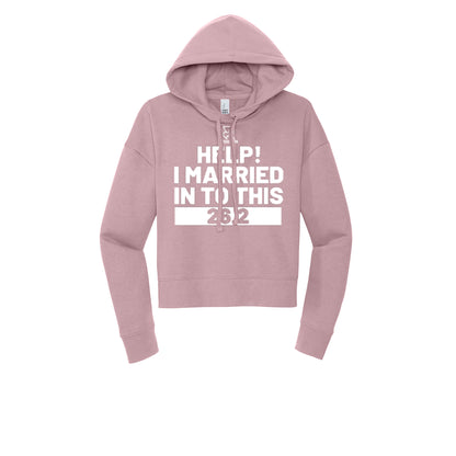 HELP! I MARRIED INTO THIS 26.2 (White) - Womens Fleece Hoodie