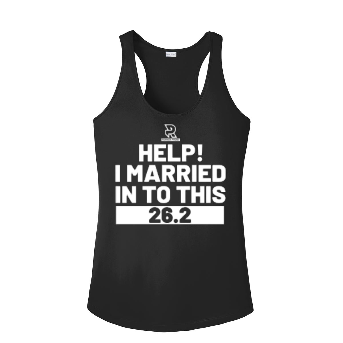 HELP! I MARRIED INTO THIS 26.2 (White) - Womens Competitor Racerback Tank