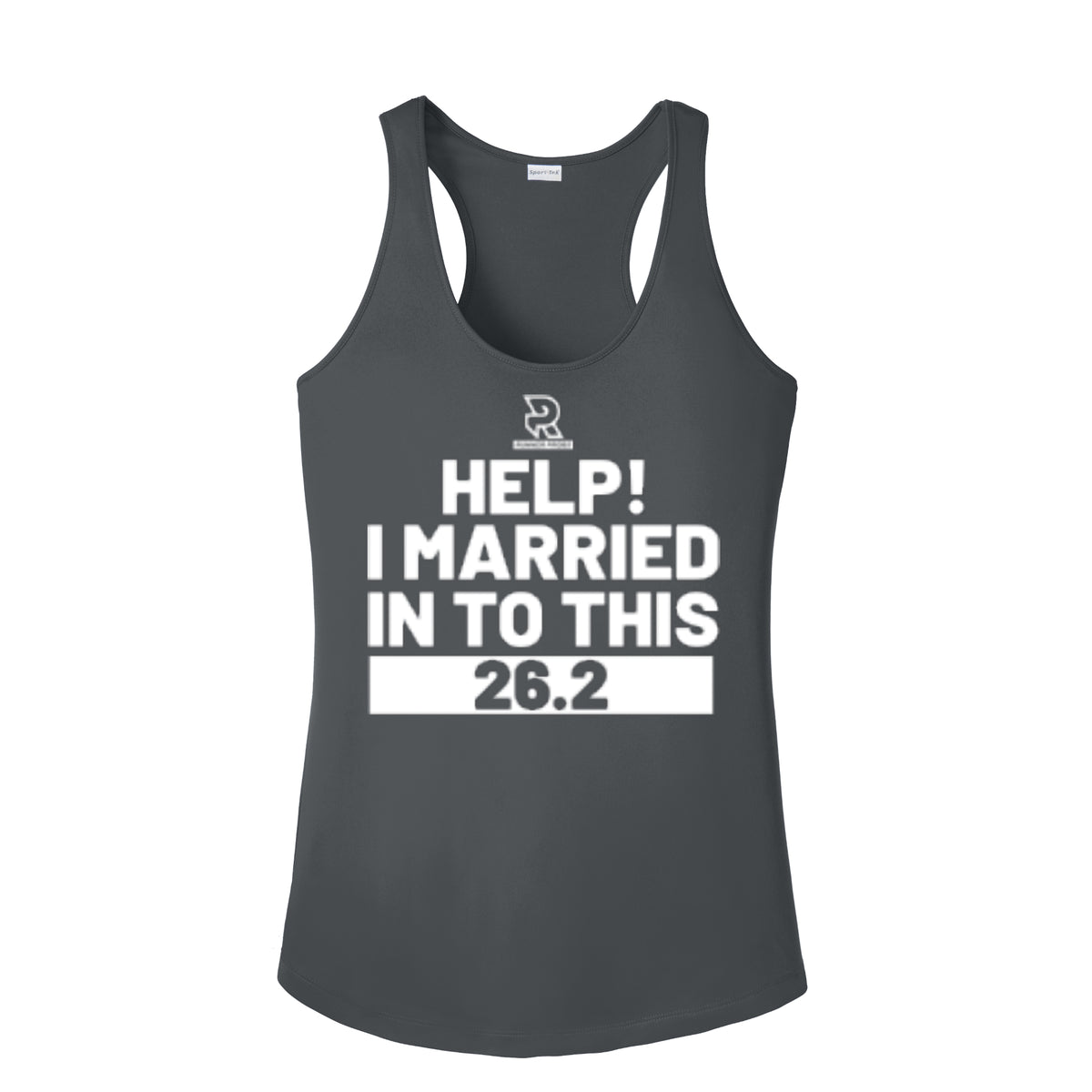 HELP! I MARRIED INTO THIS 26.2 (White) - Womens Competitor Racerback Tank