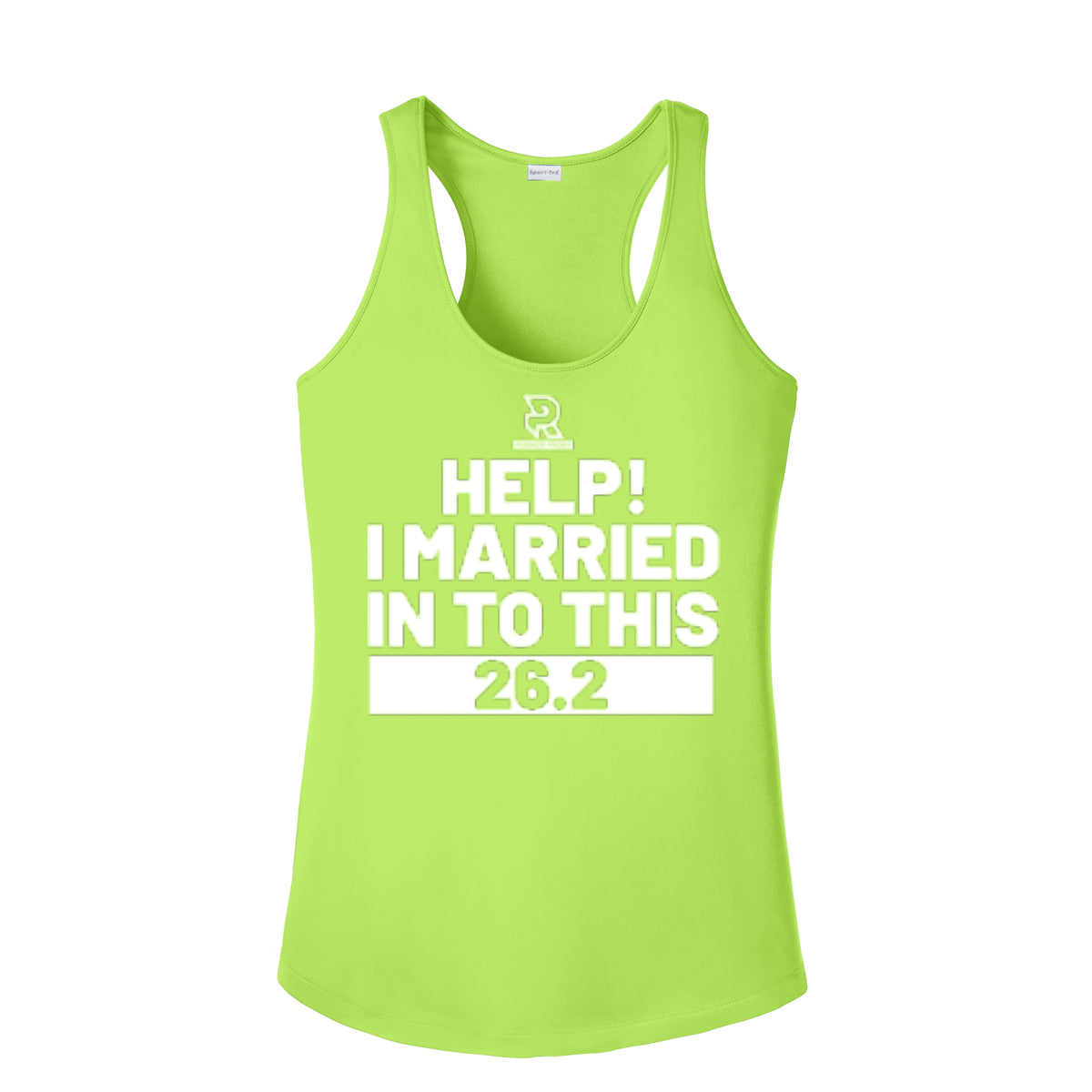 HELP! I MARRIED INTO THIS 26.2 (White) - Womens Competitor Racerback Tank